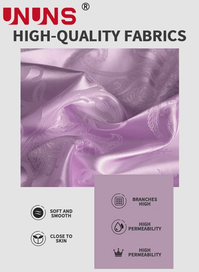 UNUNS أغطية وسائد ساتان، أغطية وسائد ساتان للشعر والبشرة، 2 قطعة أغطية وسائد كبيرة بطبعة زهور، أغطية وسائد ساتان ناعمة بطبعة زهور مع إغلاق ظرفي، زهور وردية، 48x74 سم - Image 4