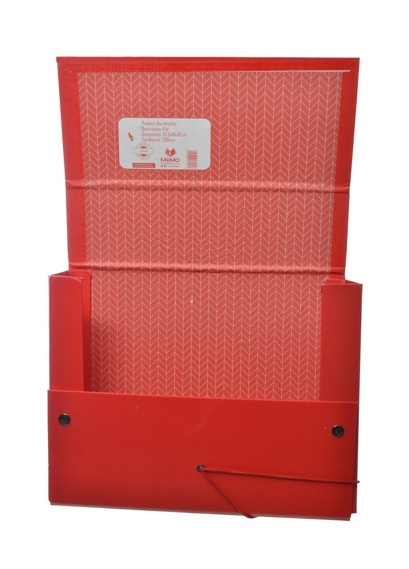 Plastic File Folder with Drawstring and Capsule - Red - 15913 - Image 2