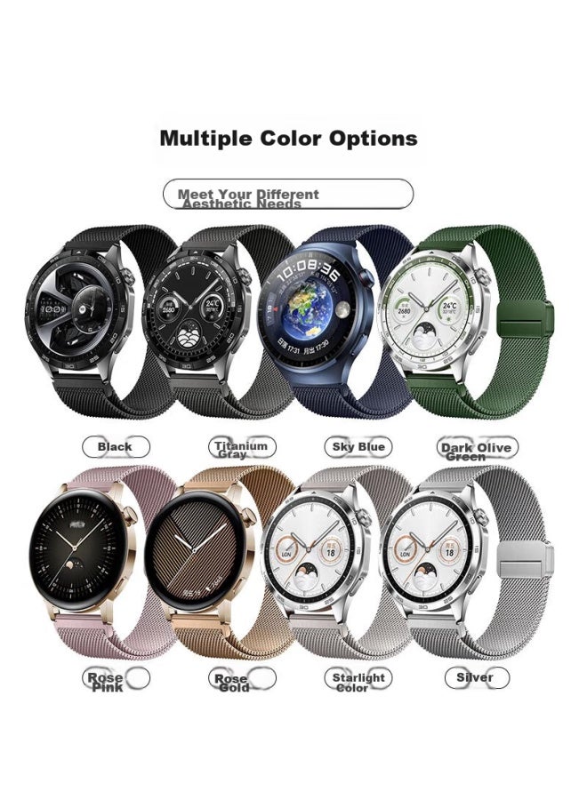 Watchbond Compatible With Huawei Watch 4 Pro Strap, Watch 4 Milanese Upgraded Magnetic Watch Gt5 Pro Metal Smart Watch Gt5/4/3/2 Sports Stainless Steel Wristband - Image 2