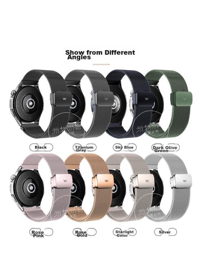 Watchbond Compatible With Huawei Watch 4 Pro Strap, Watch 4 Milanese Upgraded Magnetic Watch Gt5 Pro Metal Smart Watch Gt5/4/3/2 Sports Stainless Steel Wristband - Image 3