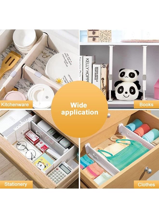 Arabest Drawer Dividers Organizers Expandable Drawer Organization Separators, 4 Pack Adjustable Plastic Dresser Drawer Divider for Bedroom Kitchen Utensils Closet Baby Drawer Office Desk Storage  - Image 4