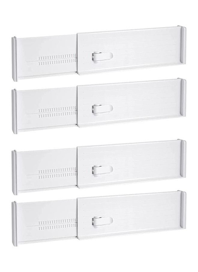 Arabest Drawer Dividers Organizers Expandable Drawer Organization Separators, 4 Pack Adjustable Plastic Dresser Drawer Divider for Bedroom Kitchen Utensils Closet Baby Drawer Office Desk Storage  - Image 1