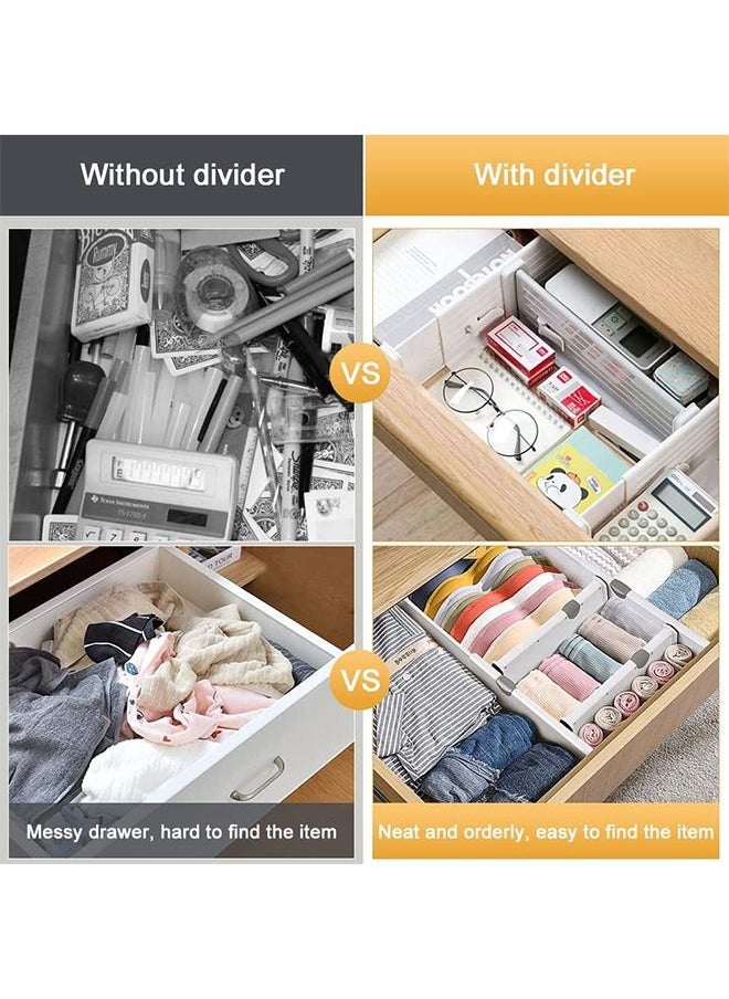 Arabest Drawer Dividers Organizers Expandable Drawer Organization Separators, 4 Pack Adjustable Plastic Dresser Drawer Divider for Bedroom Kitchen Utensils Closet Baby Drawer Office Desk Storage  - Image 3