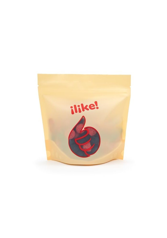 iLike Berries Gummy Candy  1Pound Bag  Crunchy Raspberry and Blackberry Chews  Black  Red Candy for Parties Buffets and Treat Bags  Fun Crunchy Gummies - Image 5