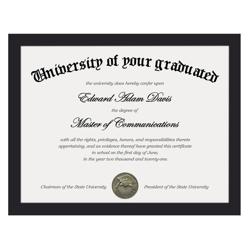 upsimples Certificate Frame with Clear Plexiglass, 8.5 by 11 Picture Diploma Document Degree Frames for Wall and Tabletop, Black, 1 Pack - Image 1
