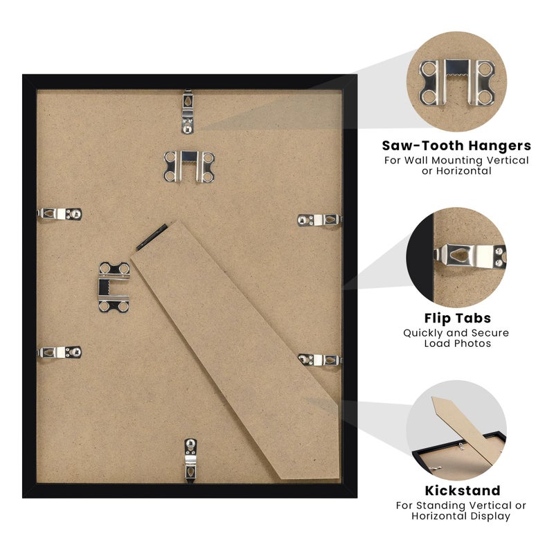 upsimples Certificate Frame with Clear Plexiglass, 8.5 by 11 Picture Diploma Document Degree Frames for Wall and Tabletop, Black, 1 Pack - Image 3