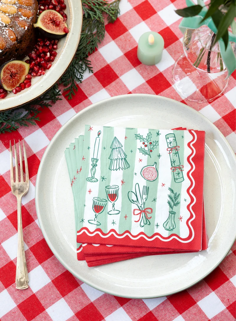 Talking Tables Bon Noel, Napkin, 33Cm, 21Pk