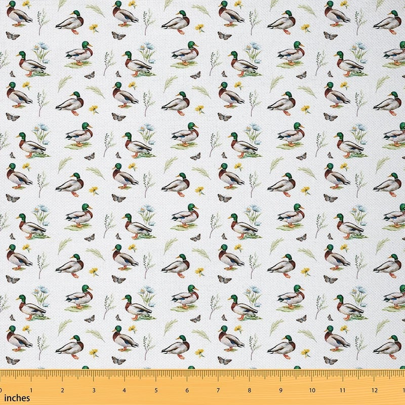Local market compliant trusted quality Feelyou Mallard Ducks Fabric by The Yard Wild Animal Duck Upholstery Fabric for Sewing Crafting Hunting Theme Waterproof Indoor Outdoor Decor for Home DIY Projects 1 Yard Classic modern blend design - Image 1