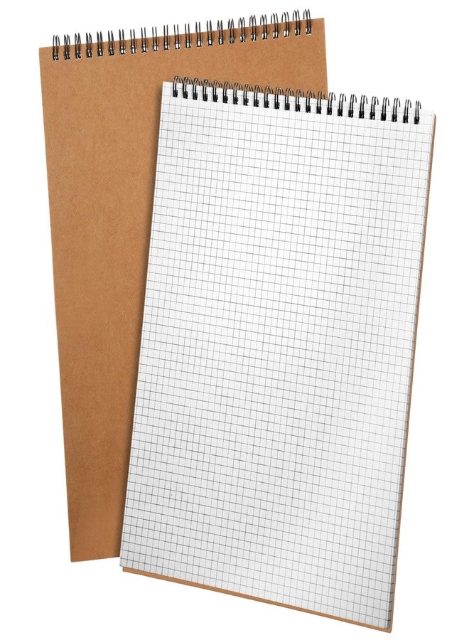 Engrowtic Top Spiral Graph Paper Notebooks 8.7 x11.4 Inch A4 Grid Paper Notepad 70 Sheet Memo Steno Pad for Engineering Writing Sketching Drawing School Office Supplies(Kraft,2 Pack) - Image 1