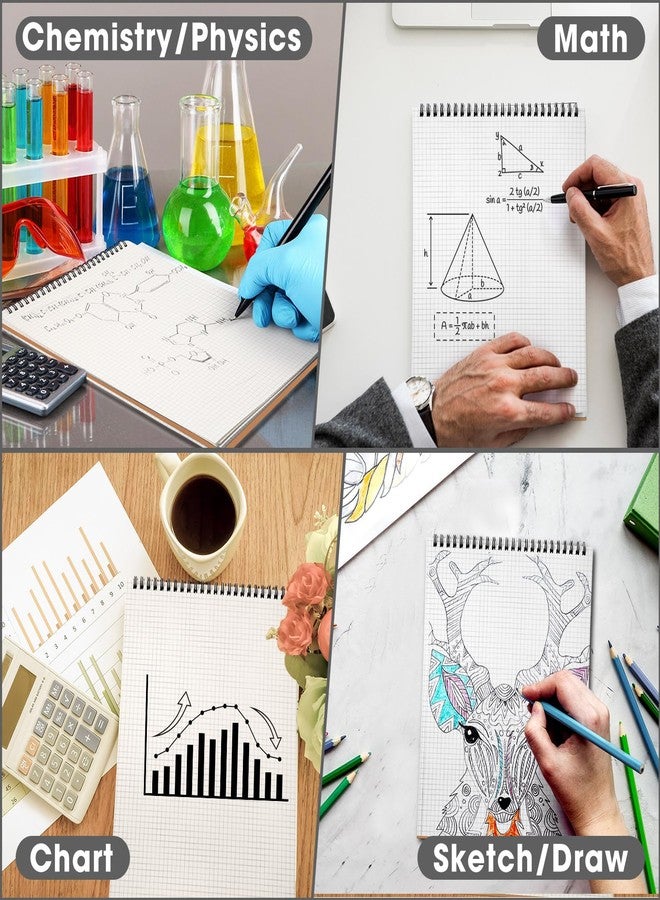 Engrowtic Top Spiral Graph Paper Notebooks 8.7 x11.4 Inch A4 Grid Paper Notepad 70 Sheet Memo Steno Pad for Engineering Writing Sketching Drawing School Office Supplies(Kraft,2 Pack) - Image 3