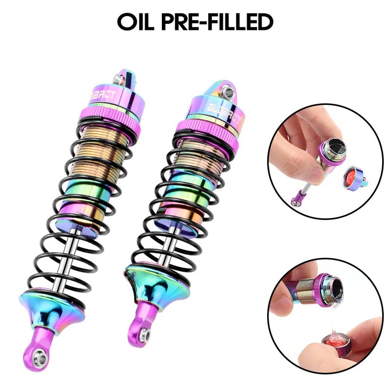 GLOBACT RC Oil Shocks Absorber Colorful RC Shock Absorber Damper Set for Traxxas Slash 2WD/4x4 Stampede Rustler Bandit Hoss F-150 1/10 RC Upgrade Parts Replace 5862 (4PCS) - Image 3