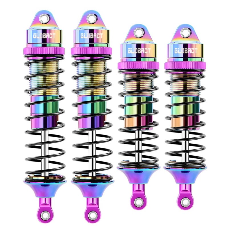 GLOBACT RC Oil Shocks Absorber Colorful RC Shock Absorber Damper Set for Traxxas Slash 2WD/4x4 Stampede Rustler Bandit Hoss F-150 1/10 RC Upgrade Parts Replace 5862 (4PCS) - Image 1