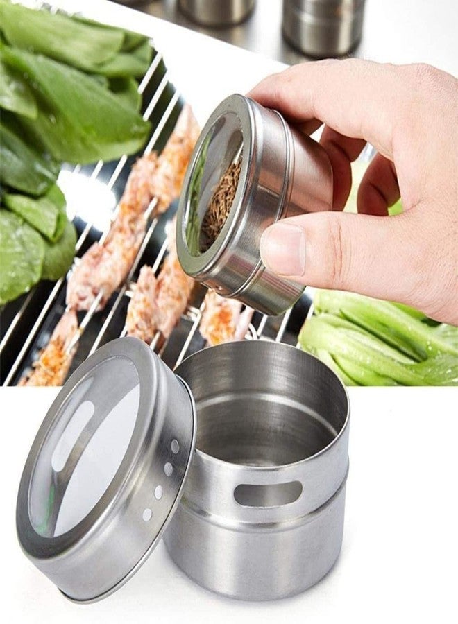 VEDHAK Latest Multipurpose 2 Stainless Steel Spice Rack | Masala Rack Set | Condiment Set | Magnetic Spice Container | 360 Degree | Salt Pepper Seasoning. - Image 4