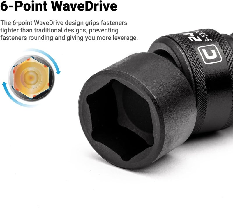 Capri Tools 17 mm Universal Impact Socket, 3/8-Inch Drive, 6-Point, Metric - Image 1