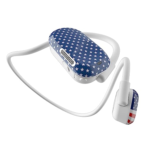 Purity Air Open Ear Headphones - True Air Conduction Wireless Bluetooth Open Ear Earbuds with Dual Mic for iPhone/Android - Secured Long Wearing Comfort, Sports Sweat Resistant (US Flag/Star) - Image 1