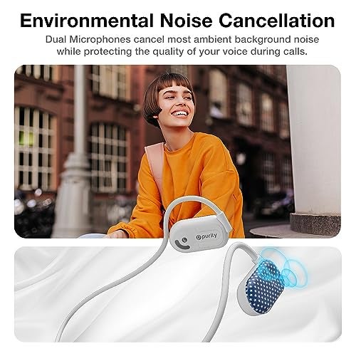 Purity Air Open Ear Headphones - True Air Conduction Wireless Bluetooth Open Ear Earbuds with Dual Mic for iPhone/Android - Secured Long Wearing Comfort, Sports Sweat Resistant (US Flag/Star) - Image 4