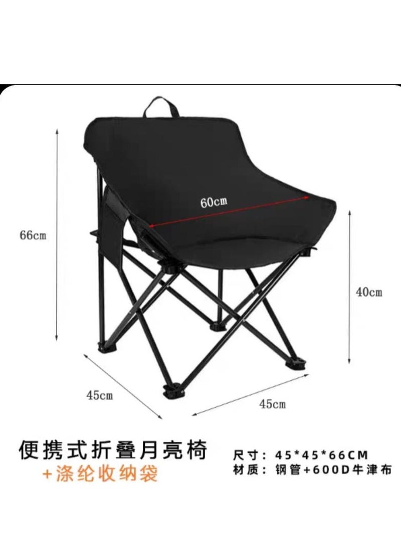 Generic - folding camping chairs,portable chair, with storage bag,that sets up in 5 seconds,for outdoor camp, travel, beach, picnic, festival, hiking, backpacking,large (black) - Image 1