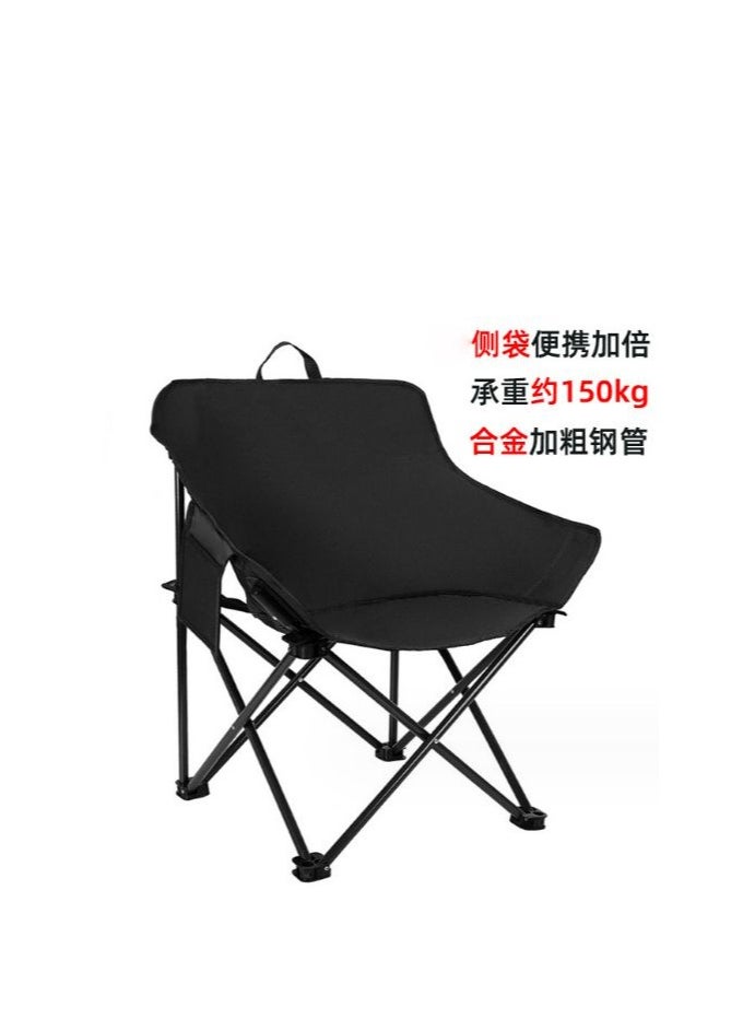 Generic - folding camping chairs,portable chair, with storage bag,that sets up in 5 seconds,for outdoor camp, travel, beach, picnic, festival, hiking, backpacking,large (black) - Image 1