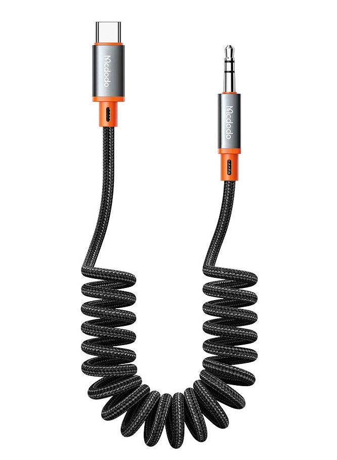 Mcdodo CA-0900 Castle Series USB Type-C to 3.5mm AUX Jack Coil Cable – 1.8m - Image 2