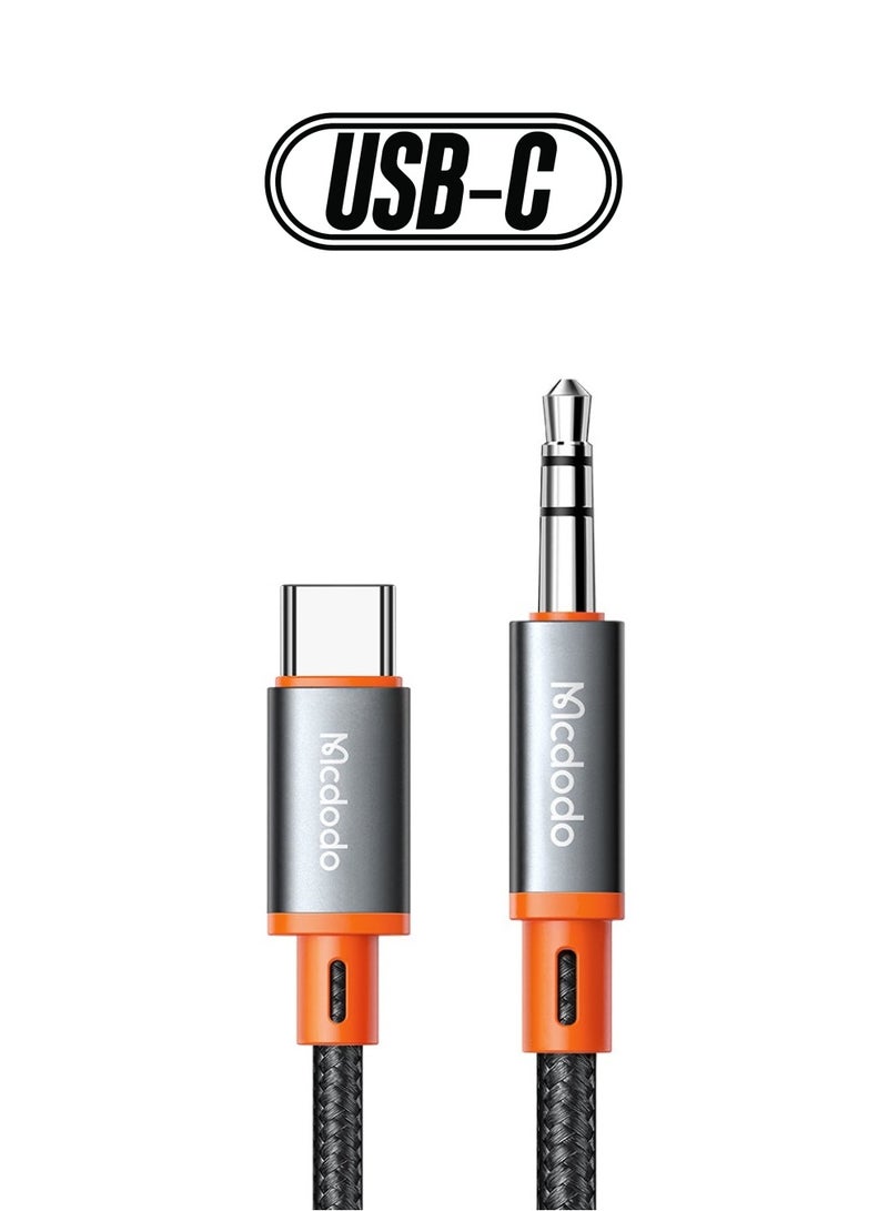 Mcdodo CA-0900 Castle Series USB Type-C to 3.5mm AUX Jack Coil Cable – 1.8m - Image 1