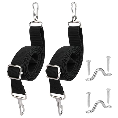 Cosmos 2 Pcs Bimini Boat Top Straps Adjustable Marine Awning Webbing Straps 30 56 Heavy Duty Boat Canopy Straps with Double Snap Hook Stainless Steel Boat Awning Hardware - Image 1