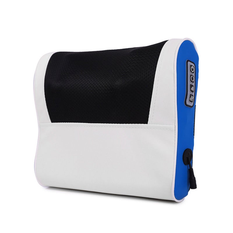 Neck Massager Blue UK Plug 16 Powerful Finger Massage Heads Electric Massager - 4D Deep Tissue Massage Adjustable Speed Heating Portable Massager for Home Office Car Travel - Image 1