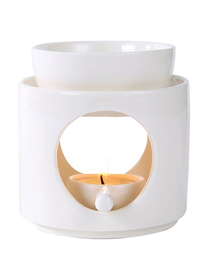 Auxmeware Essential Oil Burner for Scented Oil, Oil Warmer, Tealight Wax Melt Warmer, Candle Diffuser, Tea Light Holder, White - Image 1