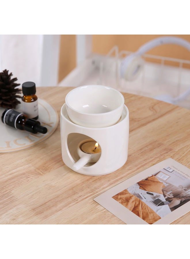 Auxmeware Essential Oil Burner for Scented Oil, Oil Warmer, Tealight Wax Melt Warmer, Candle Diffuser, Tea Light Holder, White - Image 5
