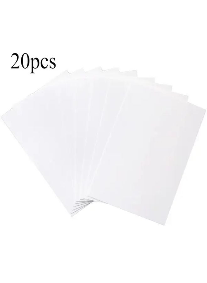 بطاقات ورق الكرافت الأبيض 20 ورقة بطاقات بريدية فارغة لمشاريع الفنون DIY - Image 1