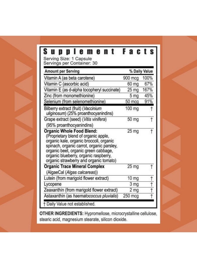 Youngevity Ocutiv™ - Eye Vitamin & Mineral Supplement - Contains Vitamin A, C, E, Zinc, Bilberry, Lutein, Lycopene, Zeaxanthin, Astaxanthin - 30 Capsules - Image 2