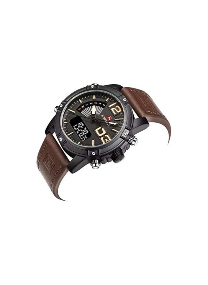 NAVIFORCE NAVIFORCE Watches for Men-Water Resistant Analog-Digital Leather Watch NF9095  - Image 5
