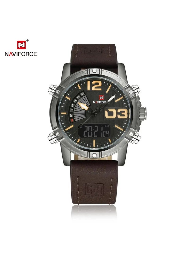 NAVIFORCE NAVIFORCE Watches for Men-Water Resistant Analog-Digital Leather Watch NF9095  - Image 1