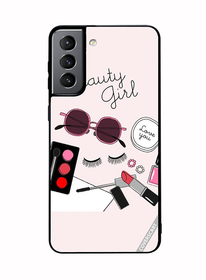COVERSCART Protective Case Cover For Samsung Galaxy S21 FE 5G Beauty Girl Makeup Kit Design Multicolour