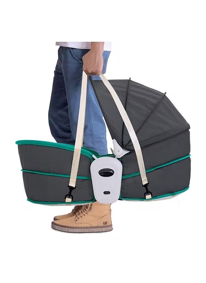 Arabest - Removable Seat Adjustable Canopy Rocker Bassinet Napper With Musical Vibration - Image 1