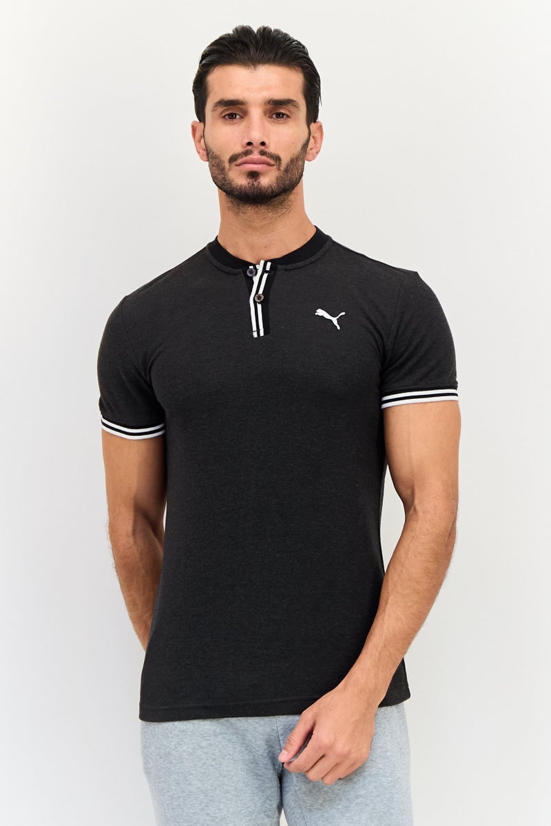 PUMA Men Sportswear Fit Short Sleeve Outdoor Polo Shirt, Dark Grey - Image 1