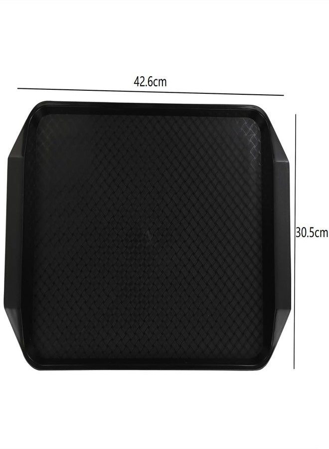 Vababa Black Plastic Fast Food Serving Trays, 4-Pack, 16.8-INCH x 12-INCH - Image 3