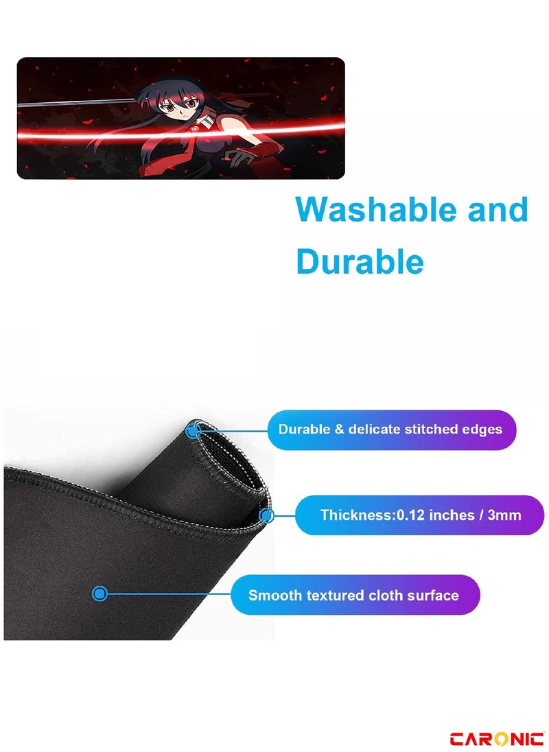 CARONIC Large Gaming Mouse Pad with Superior Micro Weave Cloth Extended Desk Mousepad with Stitched Edges Non-Slip Base Water Resist Keyboard Pad For Gamer And Office Home Carl M1383  - Image 4
