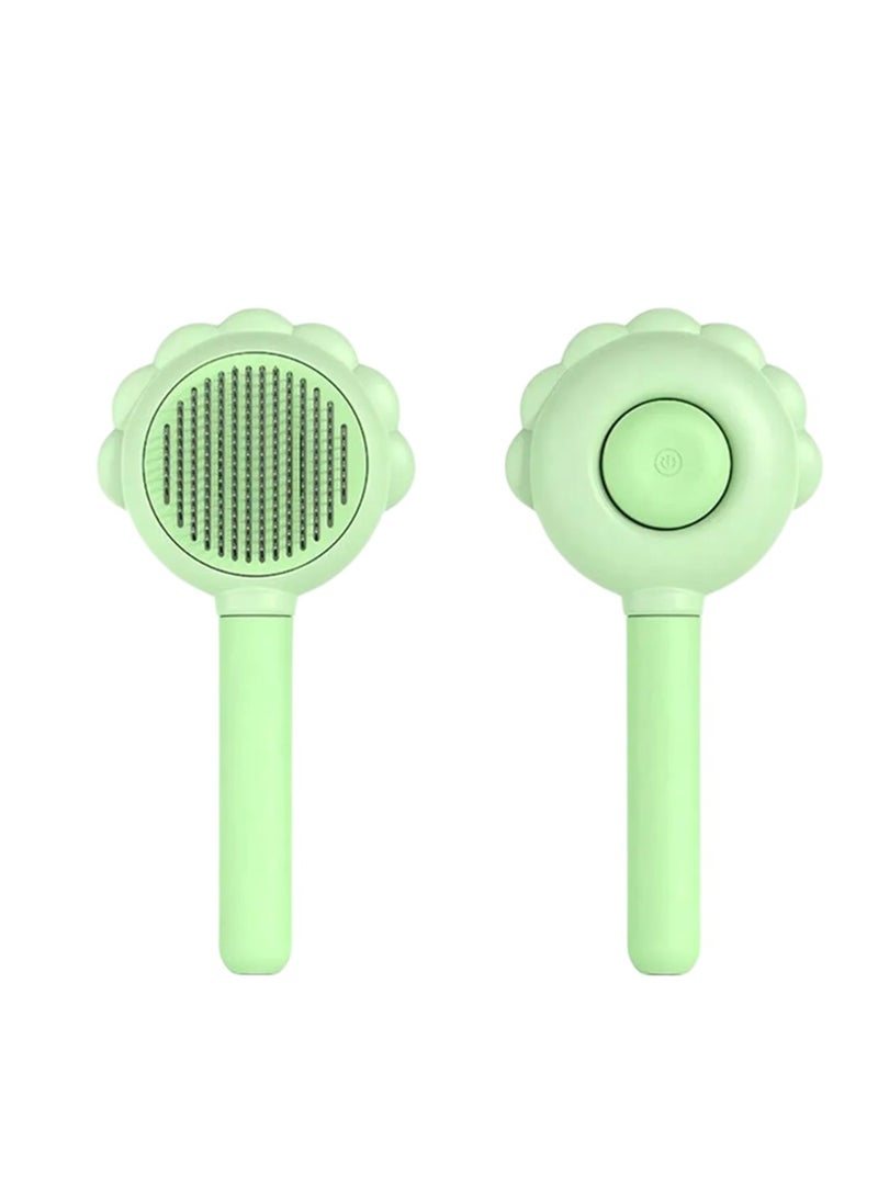 Generic Flower Shape Pet Massage Spray Brush, Stainless Steel Pointed, Soft and Comfortable Handle, for Removing Shedding Hair  - Image 1