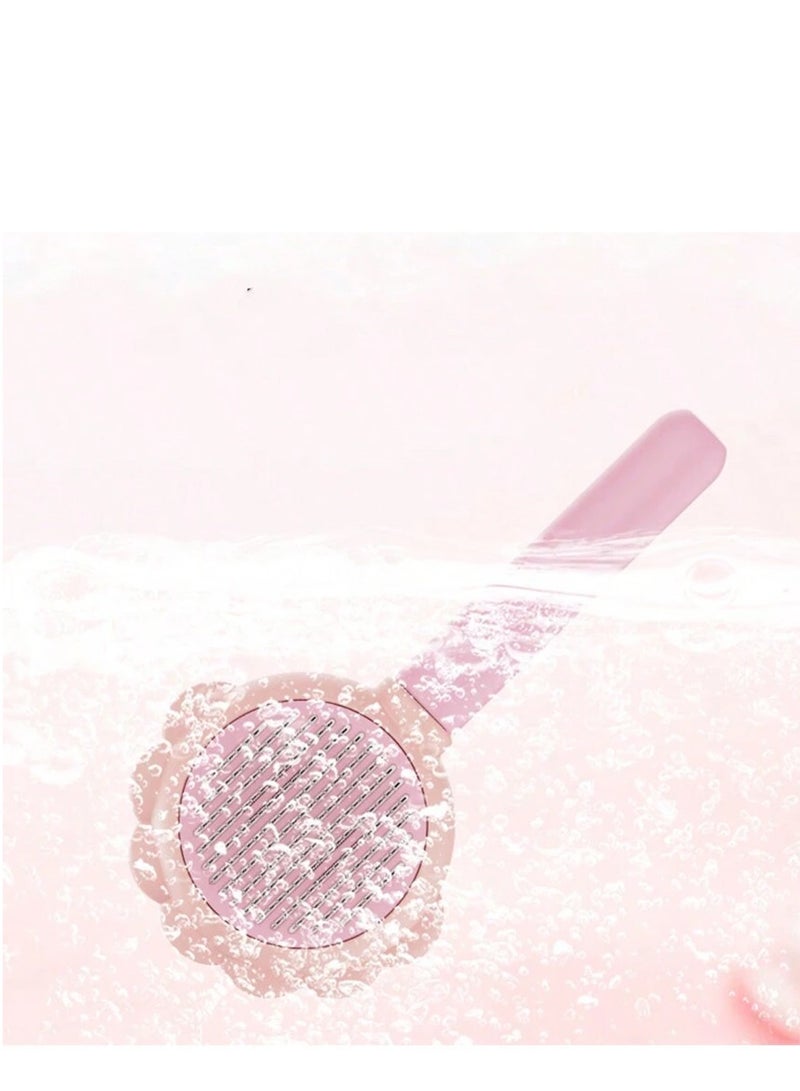 Generic Flower Shape Pet Massage Spray Brush, Stainless Steel Pointed, Soft and Comfortable Handle, for Removing Shedding Hair  - Image 4