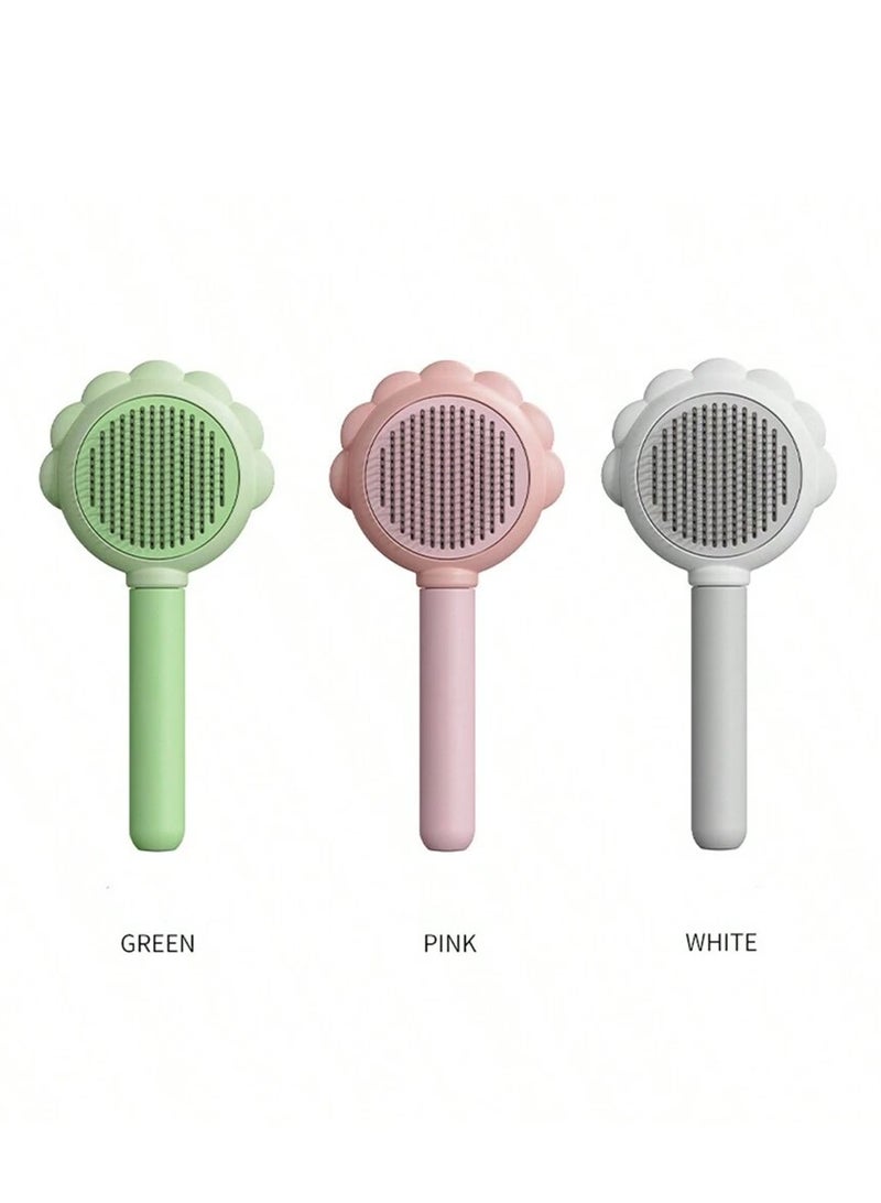 Generic Flower Shape Pet Massage Spray Brush, Stainless Steel Pointed, Soft and Comfortable Handle, for Removing Shedding Hair  - Image 5