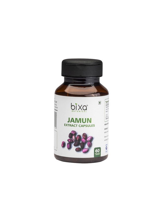 Bixa Botanical Jamun Extract 5% Bitters 60 Veg Capsules (450mg) | Supports Low Sugar Levels, Prevents Tissue Damage, Reduces Thirst, Aids Digestion | Pack of 1 - Image 1