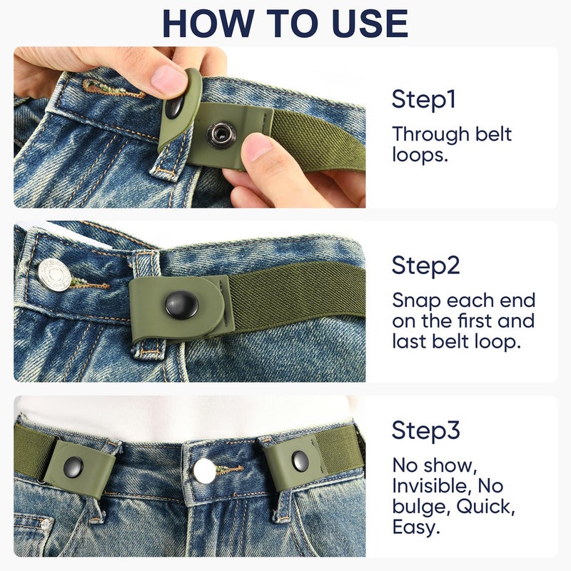TOURZOO Belts for Women/Men Buckle Free Elastic Belt Invisible No Buckle Stretch Waist Belt For Jean Pants,Dresses,No Bulge - Image 5