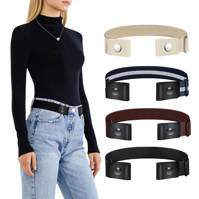 TOURZOO Belts for Women/Men Buckle Free Elastic Belt Invisible No Buckle Stretch Waist Belt For Jean Pants,Dresses,No Bulge - Image 1