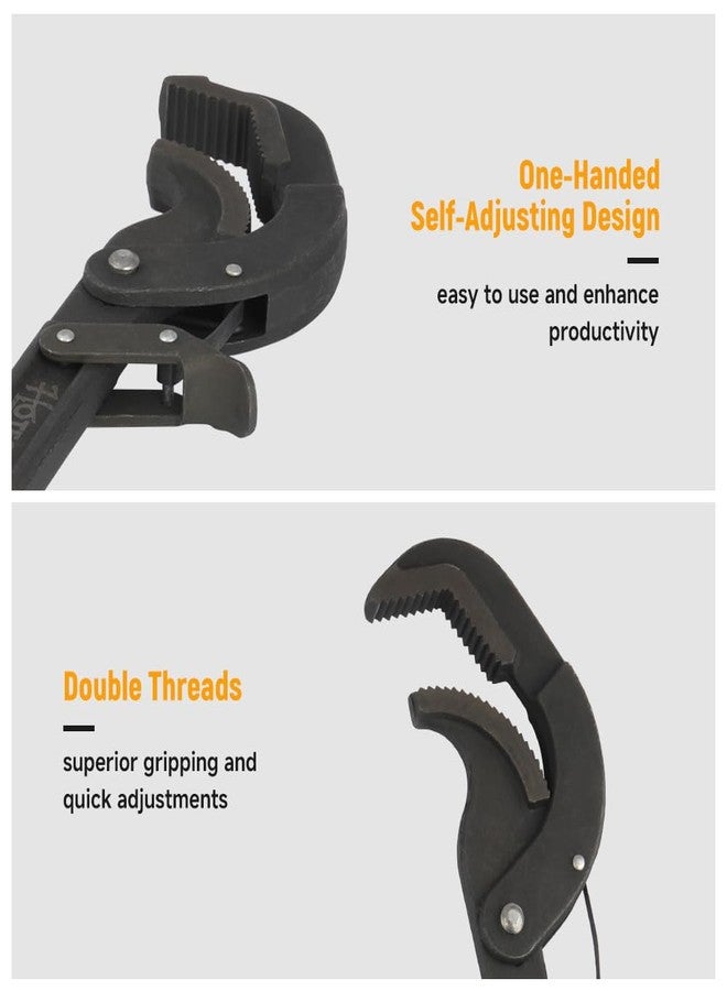 Hoteche 14-Inch Adjustable Quick Pipe Wrench Multi-fucntion Self-adjusting Plumbing Spanner 1.1"-2.5"/27mm-63mm - Image 5