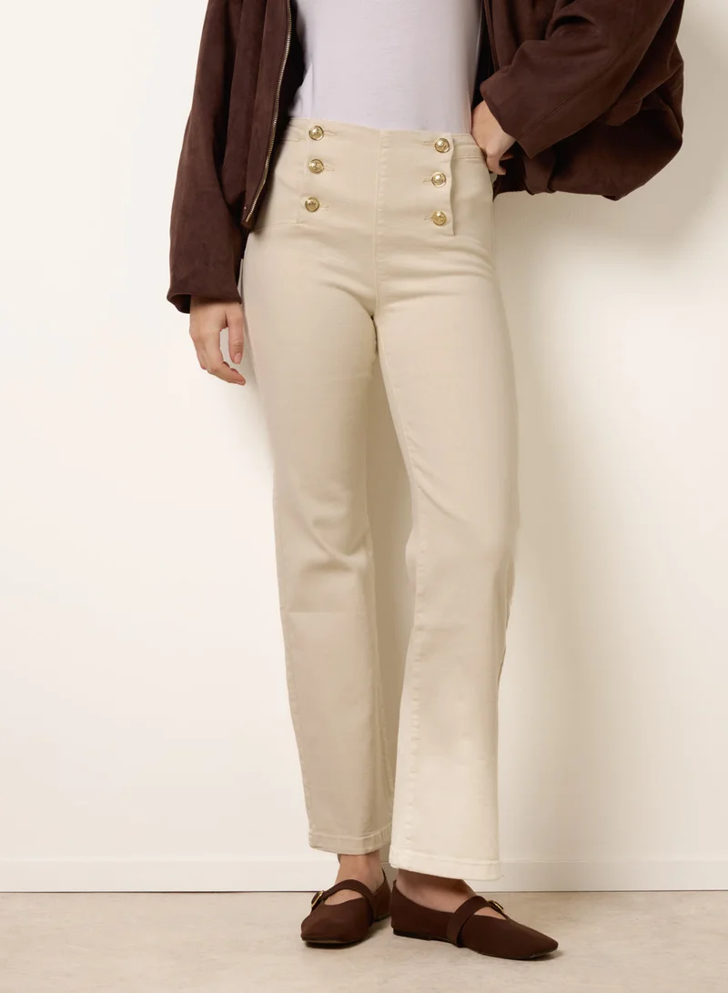 Blue Vanilla  Triple Button Front Jeans for Women | Best Price UAE
