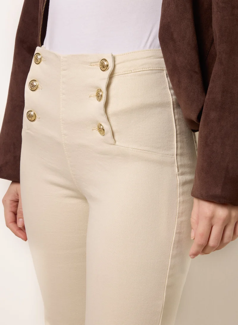 Blue Vanilla  Triple Button Front Jeans for Women | Best Price UAE