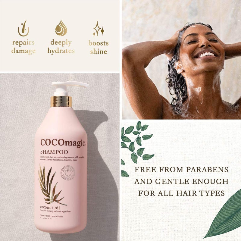 CocoMagic Nourishing Shampoo | Coconut Oil and Botanical Extracts | Strengthen, Restore Softness and Shine | Paraben Free, Cruelty Free, Made in USA (32 oz) - Image 3