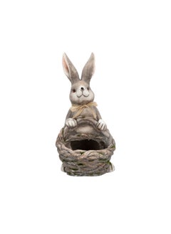 Rabbit With Rattan Basket 32x26.5x24.5 Cm