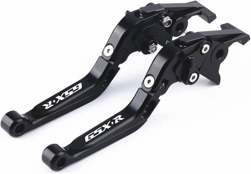 XIDAODIT Motorcycle Folding Extendable Adjustable Clutch Brake Levers for GSXR750 GSXR600 GSX-R K1 K2 K3 K4 K5 K6 K7 K8 K9 K10 (Black) - Image 1