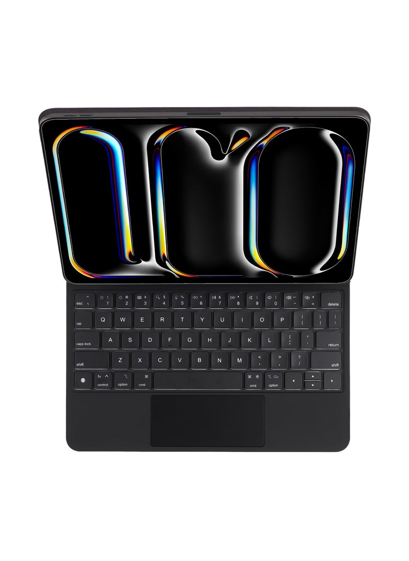 GREEN LION - Magic Keyboard Case for iPad Pro 11” / Scissor Holder / Pencil Holder / Backlit Function / High Sensitivity Touchpad / 10m Operating Distance / Foldable and Portable / 360-Degree Rotation - Black - Image 1